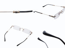 Load image into Gallery viewer, 極美品 CHROME HEARTS クロムハーツ リムレス サングラス フローラルクロス アイウェア ゴールド シルバー サイズ55□20-144 クリア 中古 4b008987