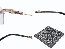 Load image into Gallery viewer, 極美品 CHROME HEARTS クロムハーツ リムレス サングラス フローラルクロス アイウェア ゴールド シルバー サイズ55□20-144 クリア 中古 4b008987