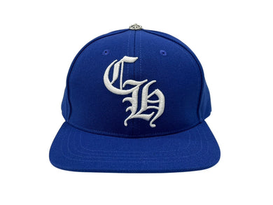 新品未使用 CHROME HEARTS クロムハーツ HAT 6 PANEL CAP ON FIELD BSBL CH刺繍 ベースボールキャップ ONE SIZE ブルー 中古 4b008995