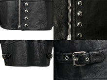 Load image into Gallery viewer, 極美品 CELINE セリーヌ シングルライダース ジャケット 2EH95619V.38NO イタリア製 ラムレザー ブラック シルバー金具 中古 4b009014