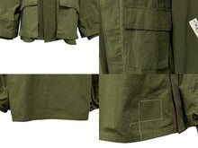 Load image into Gallery viewer, 極美品 SACAI サカイ ミリタリージャケット MA1 ドッキング 23-03239M コットン ナイロン カーキ オレンジ サイズ3 中古 4b009022