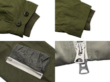 Load image into Gallery viewer, 極美品 SACAI サカイ ミリタリージャケット MA1 ドッキング 23-03239M コットン ナイロン カーキ オレンジ サイズ3 中古 4b009022