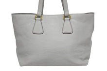 Load image into Gallery viewer, PRADA プラダ トートバッグ ブランドロゴ 1BG043 ルーマニア製 レザー グレー ゴールド金具 美品 中古 4b009063