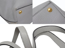 Load image into Gallery viewer, PRADA プラダ トートバッグ ブランドロゴ 1BG043 ルーマニア製 レザー グレー ゴールド金具 美品 中古 4b009063