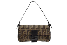 Load image into Gallery viewer, FENDI フェンディ マンマバケット ワンショルダーバッグ ズッカ柄 キャンバス レザー ブラウン ブラック ガンメタ金具 美品 中古 4b009075