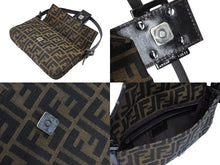 Load image into Gallery viewer, FENDI フェンディ マンマバケット ワンショルダーバッグ ズッカ柄 キャンバス レザー ブラウン ブラック ガンメタ金具 美品 中古 4b009075