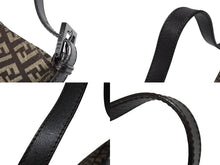 Load image into Gallery viewer, FENDI フェンディ ズッキーノ ワンショルダーバッグ 8BR036 キャンバス レザー ブラウン ベージュ ブラックメタル金具 美品 中古 4b009076