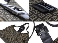Load image into Gallery viewer, FENDI フェンディ ズッキーノ ワンショルダーバッグ 8BR036 キャンバス レザー ブラウン ベージュ ブラックメタル金具 美品 中古 4b009076