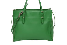 画像をギャラリービューアに読み込む, BALENCIAGA バレンシアガ ペーパーミニ 2WAYハンドバッグ 357333 イタリア製 レザー グリーン シルバー金具 美品 中古 4b009101