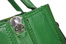 画像をギャラリービューアに読み込む, BALENCIAGA バレンシアガ ペーパーミニ 2WAYハンドバッグ 357333 イタリア製 レザー グリーン シルバー金具 美品 中古 4b009101