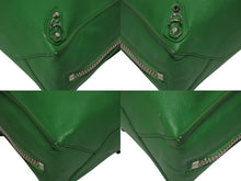 画像をギャラリービューアに読み込む, BALENCIAGA バレンシアガ ペーパーミニ 2WAYハンドバッグ 357333 イタリア製 レザー グリーン シルバー金具 美品 中古 4b009101