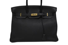 Load image into Gallery viewer, 新品同様 HERMES エルメス BIRKIN バーキン35 ブラック ゴールド金具 トリヨンクレマンス ハンドバッグ T刻印 中古 4b009106