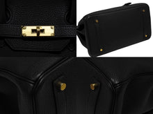 Load image into Gallery viewer, 新品同様 HERMES エルメス BIRKIN バーキン35 ブラック ゴールド金具 トリヨンクレマンス ハンドバッグ T刻印 中古 4b009106