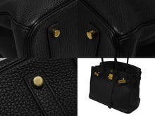 Load image into Gallery viewer, 新品同様 HERMES エルメス BIRKIN バーキン35 ブラック ゴールド金具 トリヨンクレマンス ハンドバッグ T刻印 中古 4b009106