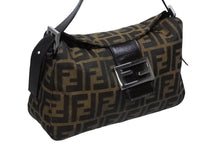Load image into Gallery viewer, FENDI フェンディ マンマバケット ワンショルダーバッグ ズッカ柄 キャンバス レザー ブラウン シルバー金具 美品 中古 4b009108