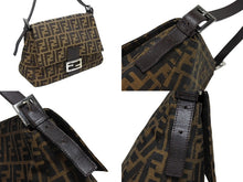 Load image into Gallery viewer, FENDI フェンディ ズッカ柄 マンマバケット ワンショルダーバッグ 26325 キャンバス レザー ブラウン シルバー金具 美品 中古 4b009110