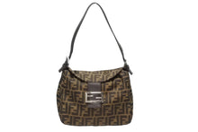 Load image into Gallery viewer, FENDI フェンディ マンマバケット ワンショルダーバッグ 26425 ズッカ柄 ブラウン キャンバス レザー シルバー金具 美品 中古 4b009112
