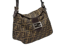 Load image into Gallery viewer, FENDI フェンディ マンマバケット ワンショルダーバッグ 26425 ズッカ柄 ブラウン キャンバス レザー シルバー金具 美品 中古 4b009112