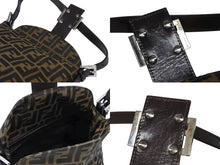 Load image into Gallery viewer, FENDI フェンディ マンマバケット ワンショルダーバッグ 26425 ズッカ柄 ブラウン キャンバス レザー シルバー金具 美品 中古 4b009112
