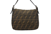 Load image into Gallery viewer, FENDI フェンディ マンマバケット ワンショルダーバッグ 26425 ズッカ柄 ブラウン キャンバス レザー シルバー金具 美品 中古 4b009113