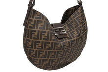 Load image into Gallery viewer, 極美品 FENDI フェンディ ホーボー ワンショルダーバッグ 26729 ズッカ柄 キャンバス レザー ブラウン シルバー金具 中古 4b009114