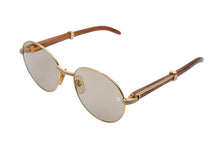 画像をギャラリービューアに読み込む, CARTIER カルティエ ウッドテンプル サングラス アイウェア サイズ55◻︎18 135 メタル ゴールド シルバー 美品 中古 4b009123