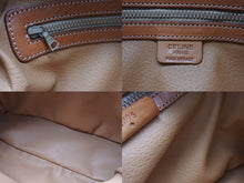 画像をギャラリービューアに読み込む, CELINE セリーヌ ヴィンテージ ハンドバッグ カバン ハンドバック 半月型 マカダム ゴールド金具 ブラウン 美品 中古 4b009127