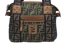 画像をギャラリービューアに読み込む, FENDI フェンディ ハンドバッグ 8BN002 ズッカ柄 ブラウン ブラック キャンバス レザー アンティークゴールド金具 美品 中古 4b009137