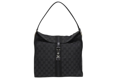 極美品 GUCCI グッチ トートバッグ ワンショルダーバッグ GGキャンバス ブラック メタルブラック金具 中古 4b009139