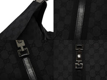 画像をギャラリービューアに読み込む, 極美品 GUCCI グッチ トートバッグ ワンショルダーバッグ GGキャンバス ブラック メタルブラック金具 中古 4b009139