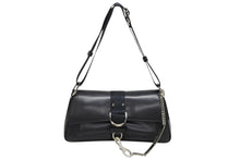 Load image into Gallery viewer, CHRISTIAN DIOR クリスチャンディオール ガリアーノ期 ハードコア ショルダーバッグ ラインストーン レザー ブラック 美品 中古 4b009141