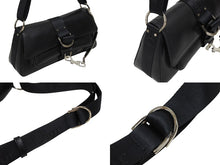 Load image into Gallery viewer, CHRISTIAN DIOR クリスチャンディオール ガリアーノ期 ハードコア ショルダーバッグ ラインストーン レザー ブラック 美品 中古 4b009141