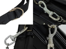 Load image into Gallery viewer, CHRISTIAN DIOR クリスチャンディオール ガリアーノ期 ハードコア ショルダーバッグ ラインストーン レザー ブラック 美品 中古 4b009141