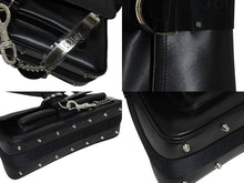 Load image into Gallery viewer, CHRISTIAN DIOR クリスチャンディオール ガリアーノ期 ハードコア ショルダーバッグ ラインストーン レザー ブラック 美品 中古 4b009141