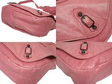 Load image into Gallery viewer, BALENCIAGA バレンシアガ フォルク ショルダーバッグ 246432 6603 レザー ピンク アンティークゴールド金具 美品 中古 4b009144