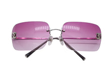 Load image into Gallery viewer, CHANEL シャネル リムレス サングラス 4017-D c.124/89 サイズ62□17 120 ココマーク パープル ラインストーン 美品 中古 4b009151