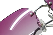 Load image into Gallery viewer, CHANEL シャネル リムレス サングラス 4017-D c.124/89 サイズ62□17 120 ココマーク パープル ラインストーン 美品 中古 4b009151