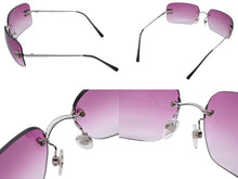 Load image into Gallery viewer, CHANEL シャネル リムレス サングラス 4017-D c.124/89 サイズ62□17 120 ココマーク パープル ラインストーン 美品 中古 4b009151