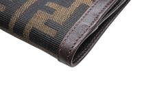 Load image into Gallery viewer, 極美品 FENDI フェンディ 二つ折り財布 ズッカ コンパクトウォレット イタリア製 キャンバス レザー ブラウン 中古 4b009182