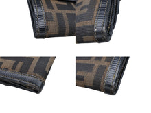Load image into Gallery viewer, FENDI フェンディ ズッカ柄 三つ折り財布 コンパクトウォレット イタリア製 キャンバス レザー ブラウン ゴールド金具 美品 中古 4b009185