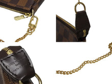 画像をギャラリービューアに読み込む, 極美品 LOUIS VUITTON ルイヴィトン ダミエ ミニ ポシェット アクセソワール ポーチ N58009 ブラウン ゴールド金具 中古 4b009193