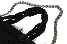 Load image into Gallery viewer, 極美品 PRADA プラダ 2WAYバッグ 5083 トライアングルロゴプレート ナイロン ファー ブラック シルバー金具 中古 4b009196