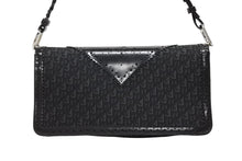 Load image into Gallery viewer, CHRISTIAN DIOR クリスチャンディオール トロッター柄 ワンショルダーバッグ キャンバス レザー ブラック シルバー金具 美品 中古 4b009203