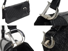 Load image into Gallery viewer, CHRISTIAN DIOR クリスチャンディオール トロッター柄 ワンショルダーバッグ キャンバス レザー ブラック シルバー金具 美品 中古 4b009203