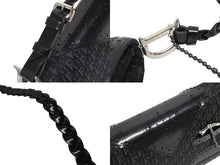 Load image into Gallery viewer, CHRISTIAN DIOR クリスチャンディオール トロッター柄 ワンショルダーバッグ キャンバス レザー ブラック シルバー金具 美品 中古 4b009203