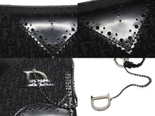Load image into Gallery viewer, CHRISTIAN DIOR クリスチャンディオール トロッター柄 ワンショルダーバッグ キャンバス レザー ブラック シルバー金具 美品 中古 4b009203