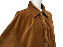 Load image into Gallery viewer, CHROME HEARTS クロムハーツ スウェード 長袖シャツ クロスボールボタン フレアニー ブラウン シルバー925 美品 中古 4b009209