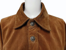 Load image into Gallery viewer, CHROME HEARTS クロムハーツ スウェード 長袖シャツ クロスボールボタン フレアニー ブラウン シルバー925 美品 中古 4b009209