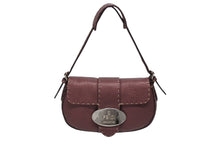 Load image into Gallery viewer, 極美品 FENDI フェンディ CELERIA セレリア ワンショルダーバッグ 8BR430 ホーボー レザー メタリックボルドー シルバー金具 中古 4b009218
