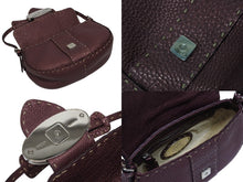 Load image into Gallery viewer, 極美品 FENDI フェンディ CELERIA セレリア ワンショルダーバッグ 8BR430 ホーボー レザー メタリックボルドー シルバー金具 中古 4b009218